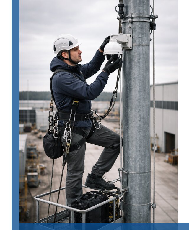 Профессиональная установка видеокамер на мачте в Южном-Сахалинске