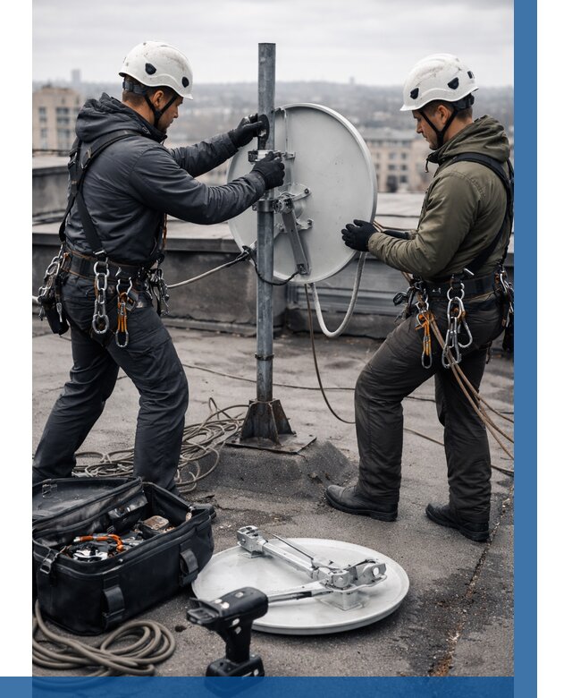 Демонтаж антенн на крыше в Южном-Сахалинске от 4649 р. | ВЫСОТНИК-Южн