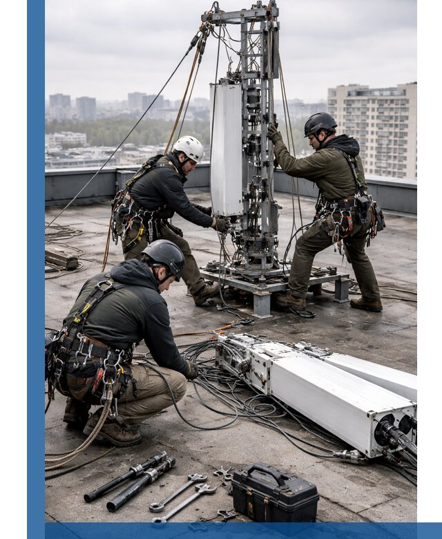 Демонтаж антенн на крыше зданий в Южном-Сахалинске с гарантией