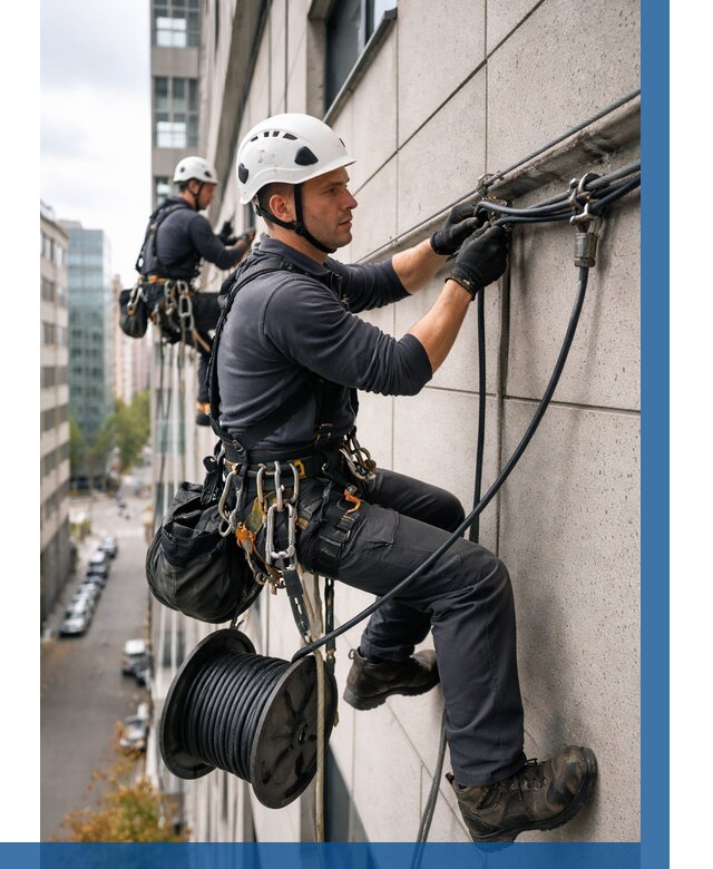 Прокладка кабеля по фасаду в Южном-Сахалинске от 362 р. | ВЫСОТНИК-Южн