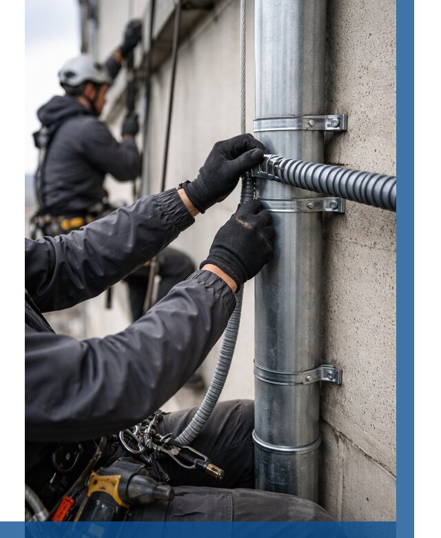 Монтаж гофры для кабеля в Южном-Сахалинске от 310 р. | ВЫСОТНИК-Южн