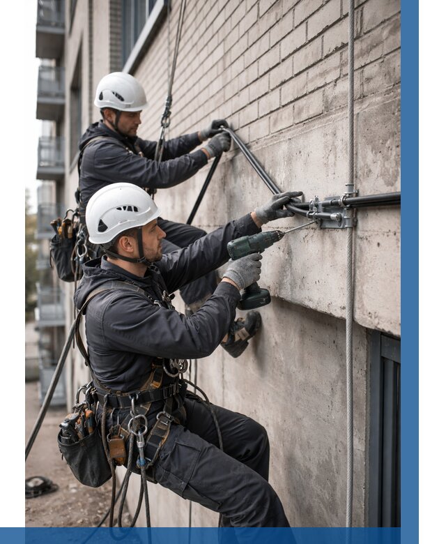 Крепление кабеля на фасаде в Южном-Сахалинске от 362 р. | ВЫСОТНИК-Южн