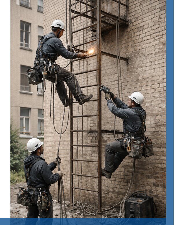 Ремонт пожарной лестницы в Южном-Сахалинске от 7748 р. | ВЫСОТНИК-Южн