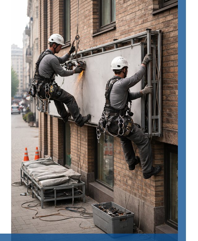 Демонтаж рекламной вывески в Южном-Сахалинске от 6715 р. | ВЫСОТНИК-Южн