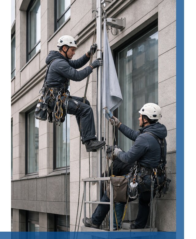 Установка флагов на фасаде в Южном-Сахалинске от 4649 р. | ВЫСОТНИК-Южн