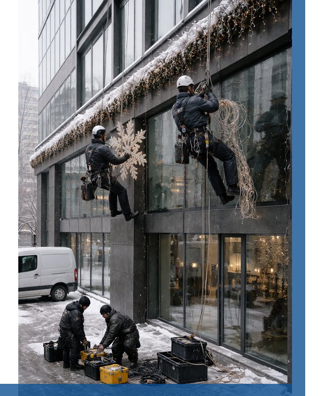 Демонтаж новогоднего оформления в Южном-Сахалинске от 5682 р. | ВЫСОТНИК-Южн