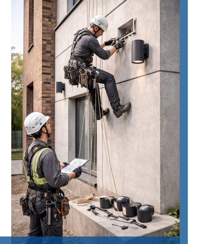 Монтаж фасадного освещения в Южном-Сахалинске от 2583 р. | ВЫСОТНИК-Южн