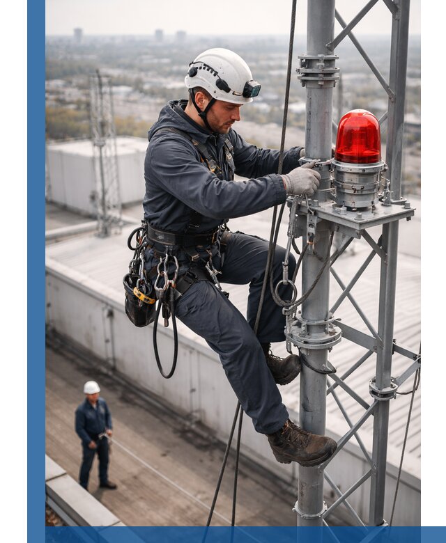 Монтаж заградительных огней и обслуживание объектов в Южном-Сахалинске