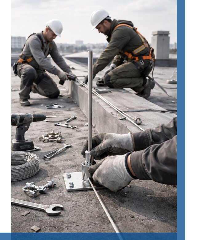 Монтаж молниезащиты на кровле в Южном-Сахалинске цена от 25828 р. | ВЫСОТНИК-Южн