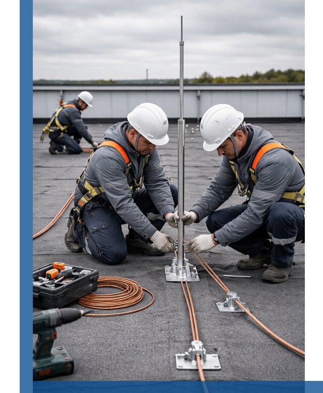 Монтаж молниезащиты на кровле в Южном-Сахалинске под ключ с гарантией