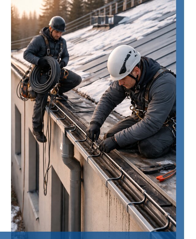 Монтаж греющего кабеля на кровле в Южном-Сахалинске от 465 р. | ВЫСОТНИК-Южн