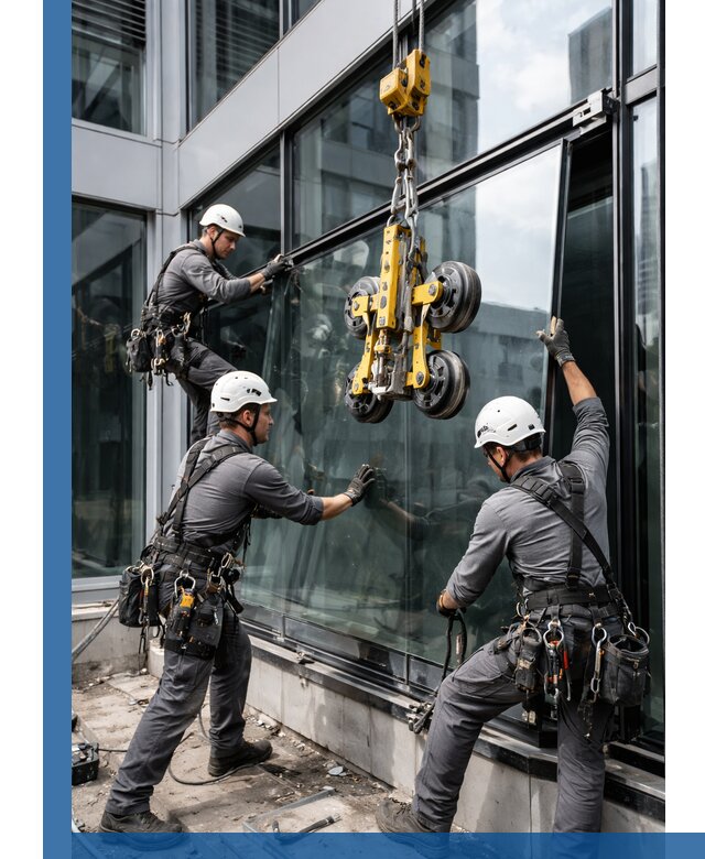 Структурное остекление фасадов в Южном-Сахалинске монтаж и обслуживание