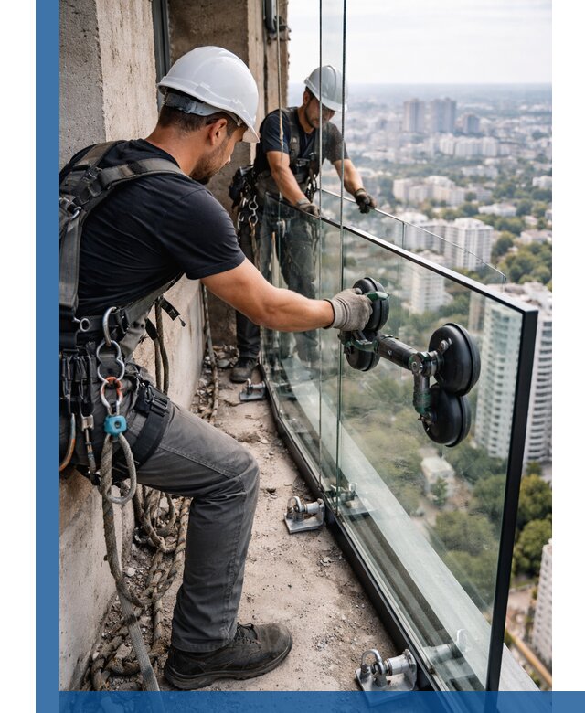 Монтаж стеклянных ограждений под ключ с гарантией в Южном-Сахалинске