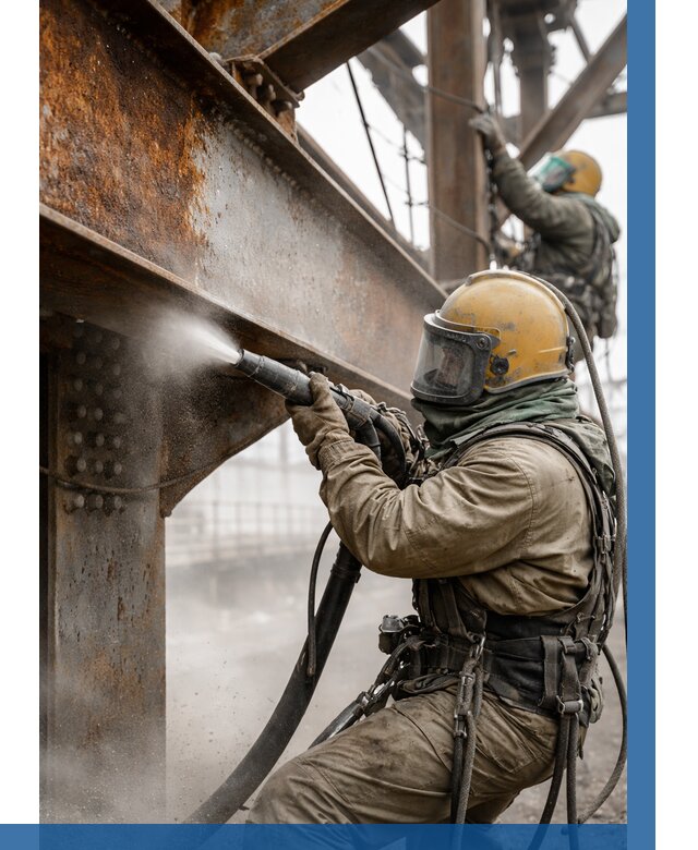 Пескоструйная очистка металлоконструкций в Южном-Сахалинске по 620 р. ВЫСОТНИК-Южн