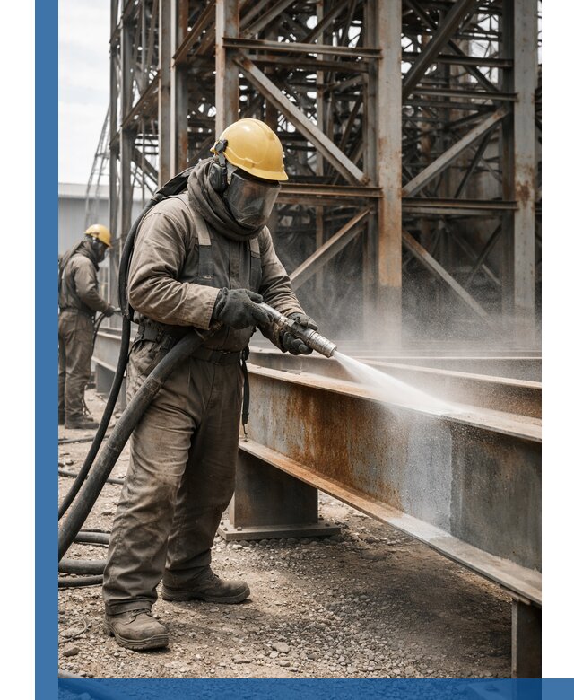 Пескоструйная очистка металлоконструкций в Южном-Сахалинске промышленная