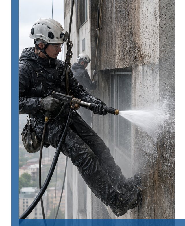 Гидроструйная очистка фасадов и конструкций в Южном-Сахалинске