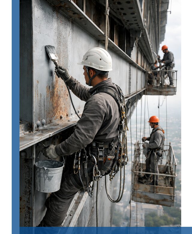 Покраска металлоконструкций на высоте в Южном-Сахалинске профессионально