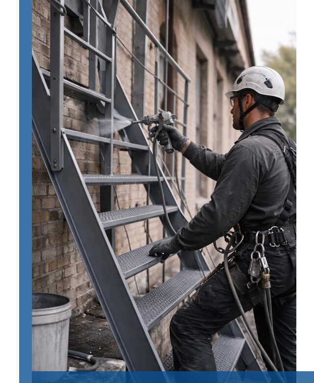 Покраска и антикоррозионная защита пожарных лестниц в Южном-Сахалинске