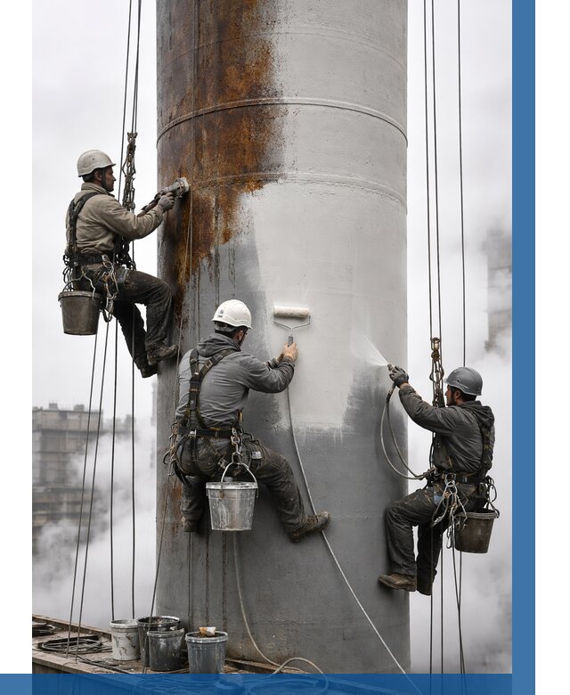 Покраска дымовых труб в Южном-Сахалинске от 8781 р. | ВЫСОТНИК-Южн