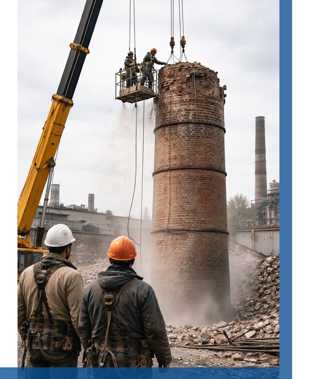 Демонтаж дымовой трубы в Южном-Сахалинске от 92979 р. | ВЫСОТНИК-Южн, смета