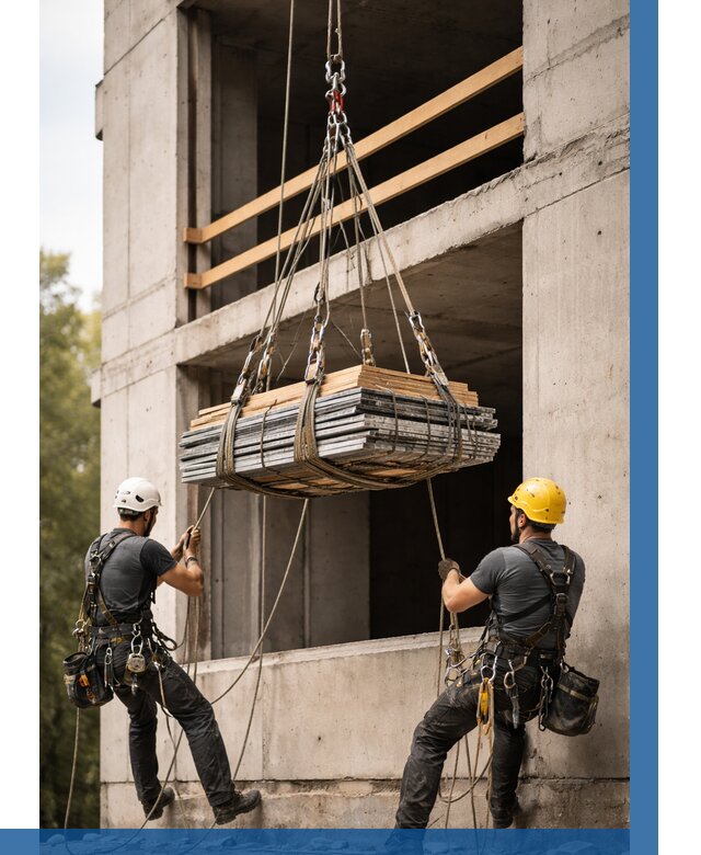 Подъем материала на этаж веревками в Южном-Сахалинске от 1550 р. | ВЫСОТНИК-Южн