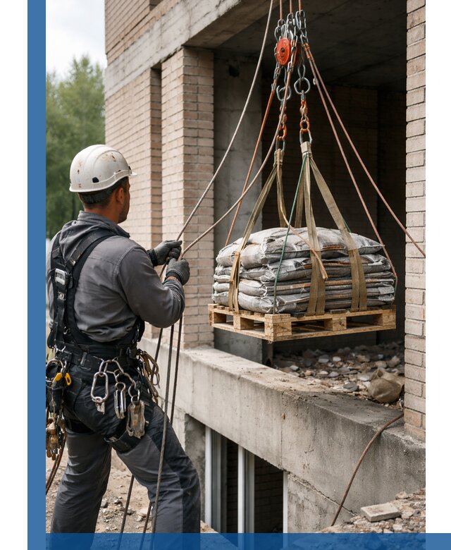 Подъем материалов на этаж веревками в Южном-Сахалинске оперативно