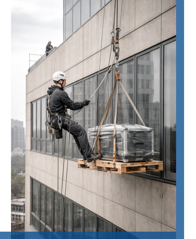 Спуск груза по фасаду в Южном-Сахалинске от 3616 р. | ВЫСОТНИК-Южн