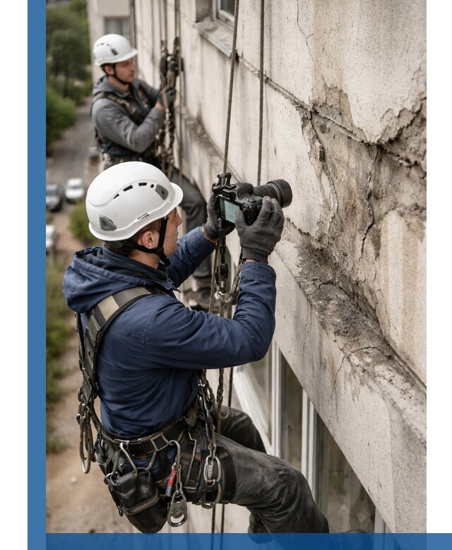 Фотофиксация дефектов фасада с высотной съемкой в Южном-Сахалинске