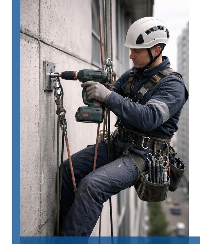 Установка анкерных точек для высотных работ в Южном-Сахалинске